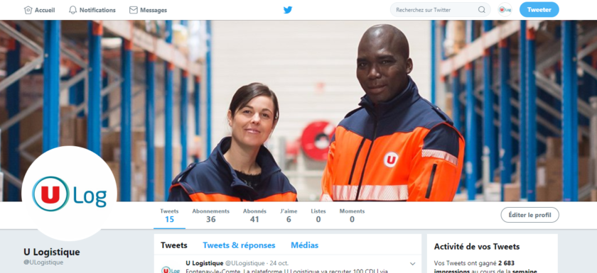 U log arrive sur réseaux sociaux twitter